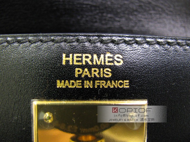 エルメス ケリー スーパーコピー32(外縫い)ボックスカーフ ブラック(金具:ゴールド) her311